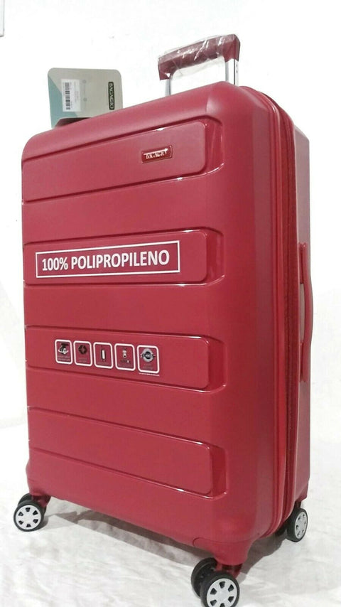 $499 Bagaggio Athenas 25" Luggage Suitcase Spinner Medium Red Upright Hard case