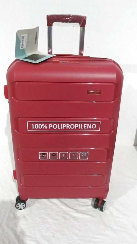 $499 Bagaggio Athenas 25" Luggage Suitcase Spinner Medium Red Upright Hard case