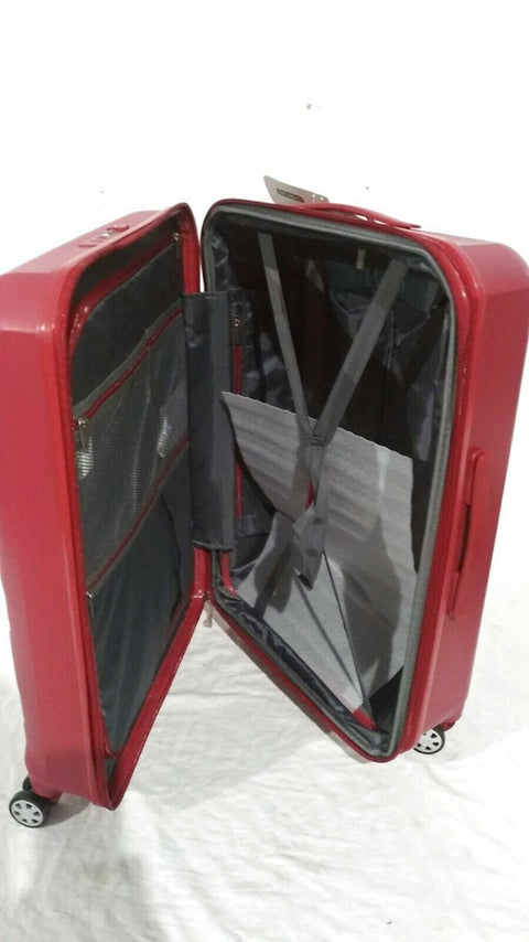 $499 Bagaggio Athenas 25" Luggage Suitcase Spinner Medium Red Upright Hard case