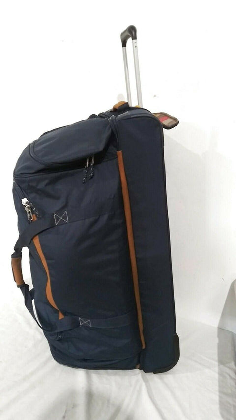 $380 Skyway Globe Trekker 2 Compartment Rolling Wheeled Duffel Bag 34" Blue