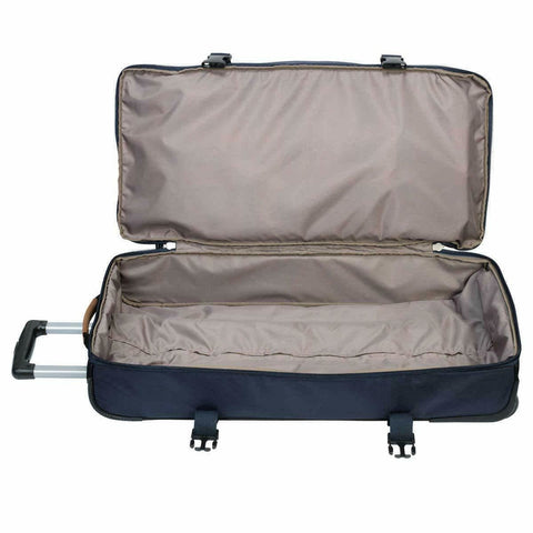 $380 Skyway Globe Trekker 2 Compartment Rolling Wheeled Duffel Bag 34" Blue