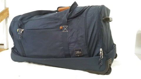 $380 Skyway Globe Trekker 2 Compartment Rolling Wheeled Duffel Bag 34" Blue