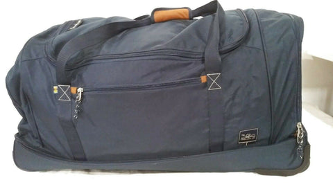 $380 Skyway Globe Trekker 2 Compartment Rolling Wheeled Duffel Bag 34" Blue