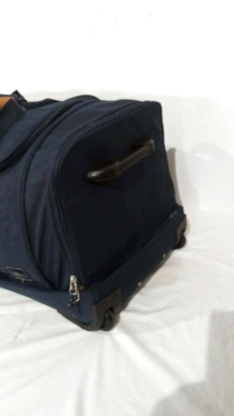 $380 Skyway Globe Trekker 2 Compartment Rolling Wheeled Duffel Bag 34" Blue
