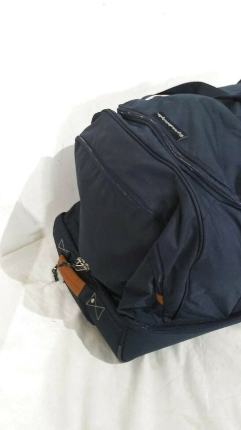 $380 Skyway Globe Trekker 2 Compartment Rolling Wheeled Duffel Bag 34" Blue