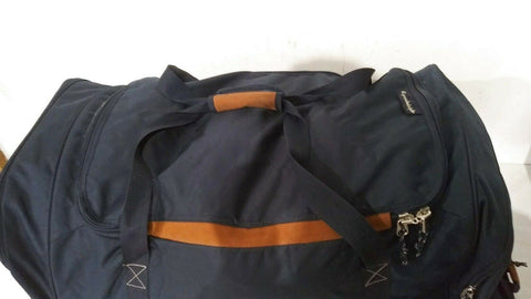 $380 Skyway Globe Trekker 2 Compartment Rolling Wheeled Duffel Bag 34" Blue