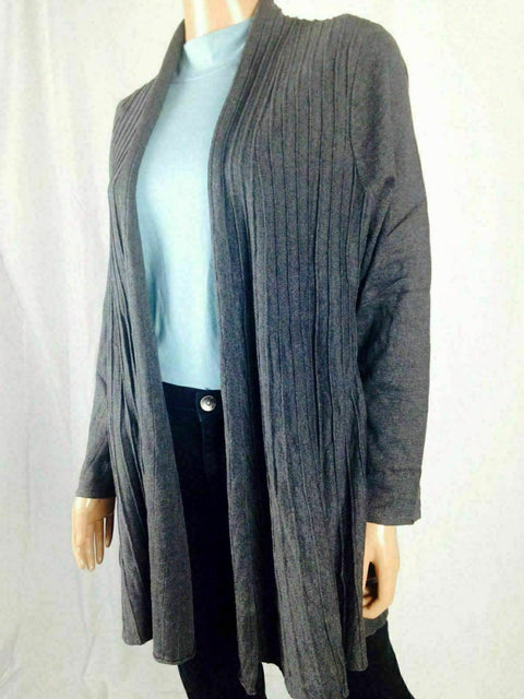 $80 Charter Club Women Pleated Long Sleeve Front Open Cardigan Sweater Shrug L
