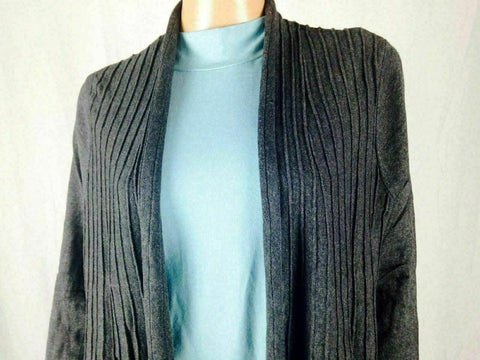 $80 Charter Club Women Pleated Long Sleeve Front Open Cardigan Sweater Shrug L