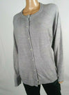 New Karen Scott Women Long Sleeve Gray Pearl Button Cardigan Sweater Plus 3X