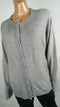 New Karen Scott Women Long Sleeve Gray Pearl Button Cardigan Sweater Plus 3X