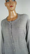 New Karen Scott Women Long Sleeve Gray Pearl Button Cardigan Sweater Plus 3X