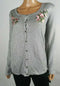 Karen Scott Women's Long Sleeve Gray Embroidery Button Cardigan Sweater Plus 2X