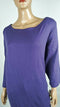 New Karen Scott Women 3/4 Sleeve Boat Neck Purple Cotton Tunic Dress Plus 2X