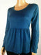 $59 Style&Co. Women's Bell Sleeve Blue Lace Trim Baby-Doll Blouse Top Petite M