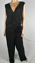 $70 NEW NY Collection Women's Sleeveless Black Crinkle Jumpsuit Dress Plus 2X - evorr.com