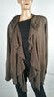 Karen Scott Women Long Sleeve Brown Front Open Ruffle Cardigan Sweater Plus 1X