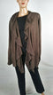 Karen Scott Women Long Sleeve Brown Front Open Ruffled Cardigan Sweater Plus 1X