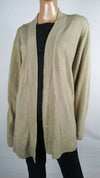 Karen Scott Women Long Sleeve Beige Knit Front Open Cardigan Sweater Plus 3X