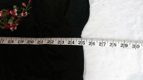 Karen Scott Women's Long Sleeve Black Embroidery Button Cardigan Sweater Plus 2X