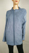 Karen Scott Women Long Sleeve Blue Fleece Front Zipper Jacket Zeroproof Plus 3X