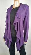 Karen Scott Women Long Sleeve Purple Front Open Ruffle Cardigan Sweater Plus 1X
