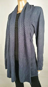 Karen Scott Women Long Sleeve Blue Front Open Textured Cardigan Sweater Plus 2X