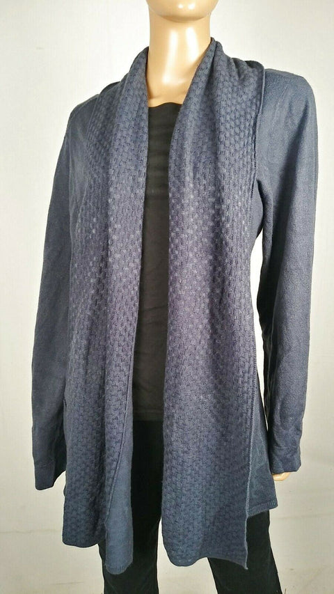 Karen Scott Women Long Sleeve Blue Front Open Textured Cardigan Sweater Plus 2X