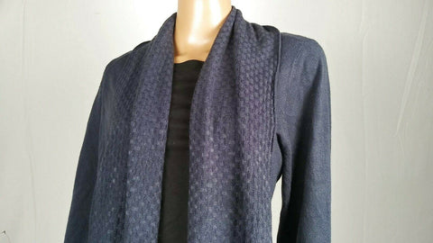 Karen Scott Women Long Sleeve Blue Front Open Textured Cardigan Sweater Plus 2X
