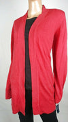 New Karen Scott Women Long Sleeve Red Front Open Cardigan Sweater Plus 0X 16W