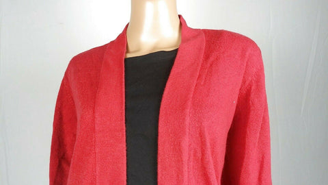 New Karen Scott Women Long Sleeve Red Front Open Cardigan Sweater Plus 0X 16W