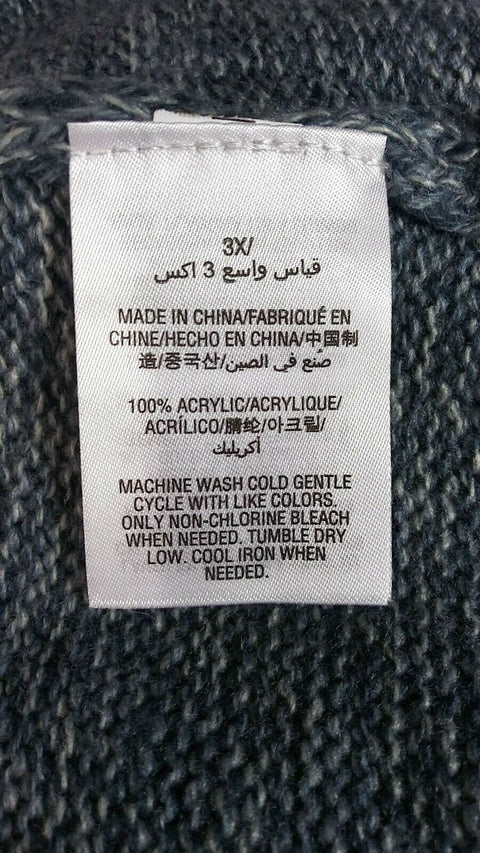 Karen Scott Women Long Sleeve Blue Front Open Cardigan Duster Sweater Plus 3X