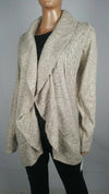 Karen Scott Women Long Sleeve Marl Front Open Ruffle Cardigan Sweater Plus 2X
