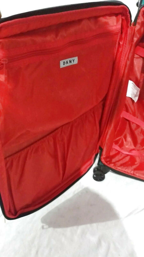 $300 DKNY Signature Gems 25" Spinner Suitcase Luggage Green Softcase