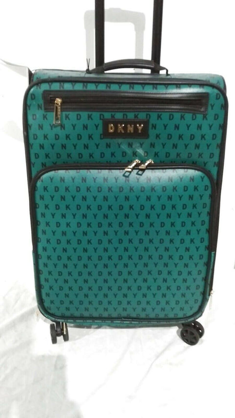 $300 DKNY Signature Gems 25" Spinner Suitcase Luggage Green Softcase
