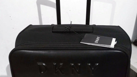 $300 New DKNY Trademark 25" Softside Spinner Suitcase Luggage Upright Black