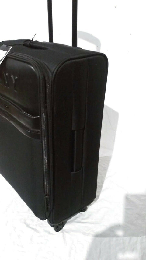 $300 New DKNY Trademark 25" Softside Spinner Suitcase Luggage Upright Black