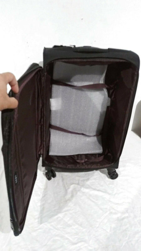 $300 New DKNY Trademark 25" Softside Spinner Suitcase Luggage Upright Black