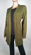 Karen Scott Women Long Sleeve Green Front Open Cardigan Duster Sweater Plus 1X
