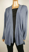 New Karen Scott Women Long Sleeve Blue Knit Front Open Cardigan Sweater Plus 1X