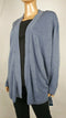 New Karen Scott Women Long Sleeve Blue Knit Front Open Cardigan Sweater Plus 1X