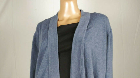 New Karen Scott Women Long Sleeve Blue Knit Front Open Cardigan Sweater Plus 1X