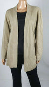 Karen Scott Women Long Sleeve Beige Knit Front Open Cardigan Sweater Plus 1X
