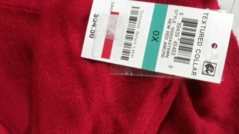 Karen Scott Women Long Sleeve Red Front Open Textured Cardigan Sweater Plus 0X