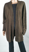 New Karen Scott Women Long Sleeve Brown Knit Front-Open Cardigan Sweater Plus 3X