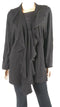 Karen Scott Women Long Sleeve Black Front Open Ruffle Cardigan Sweater Plus 3X
