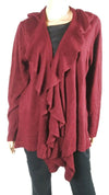 Karen Scott Women Long Sleeve Red Front Open Ruffle Cardigan Sweater Plus 0X