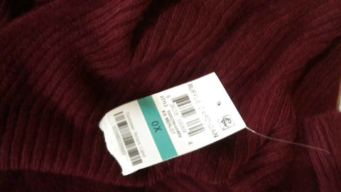 Karen Scott Women Long Sleeve Red Front Open Ruffle Cardigan Sweater Plus 0X
