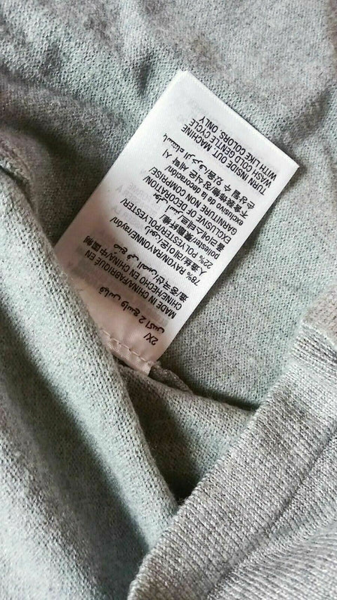 Karen Scott Women Long Sleeve Gray Embroided Button Cardigan Sweater Plus 2X