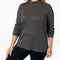 New Karen Scott Women's Long Sleeve Mock-Neck Charcoal Gray Blouse Top Plus 2X