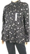 New Karen Scott Women Long Sleeve Mock-Neck Snow-Flakes Black Blouse Top Plus 1X